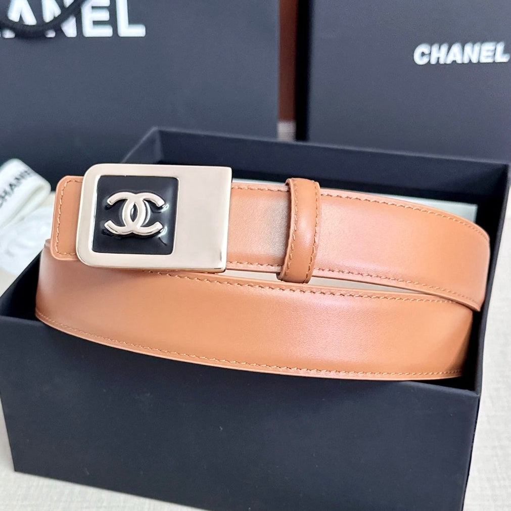 Chanel 2026 Square CC Buckle Belt 30mm Cowhide 209873