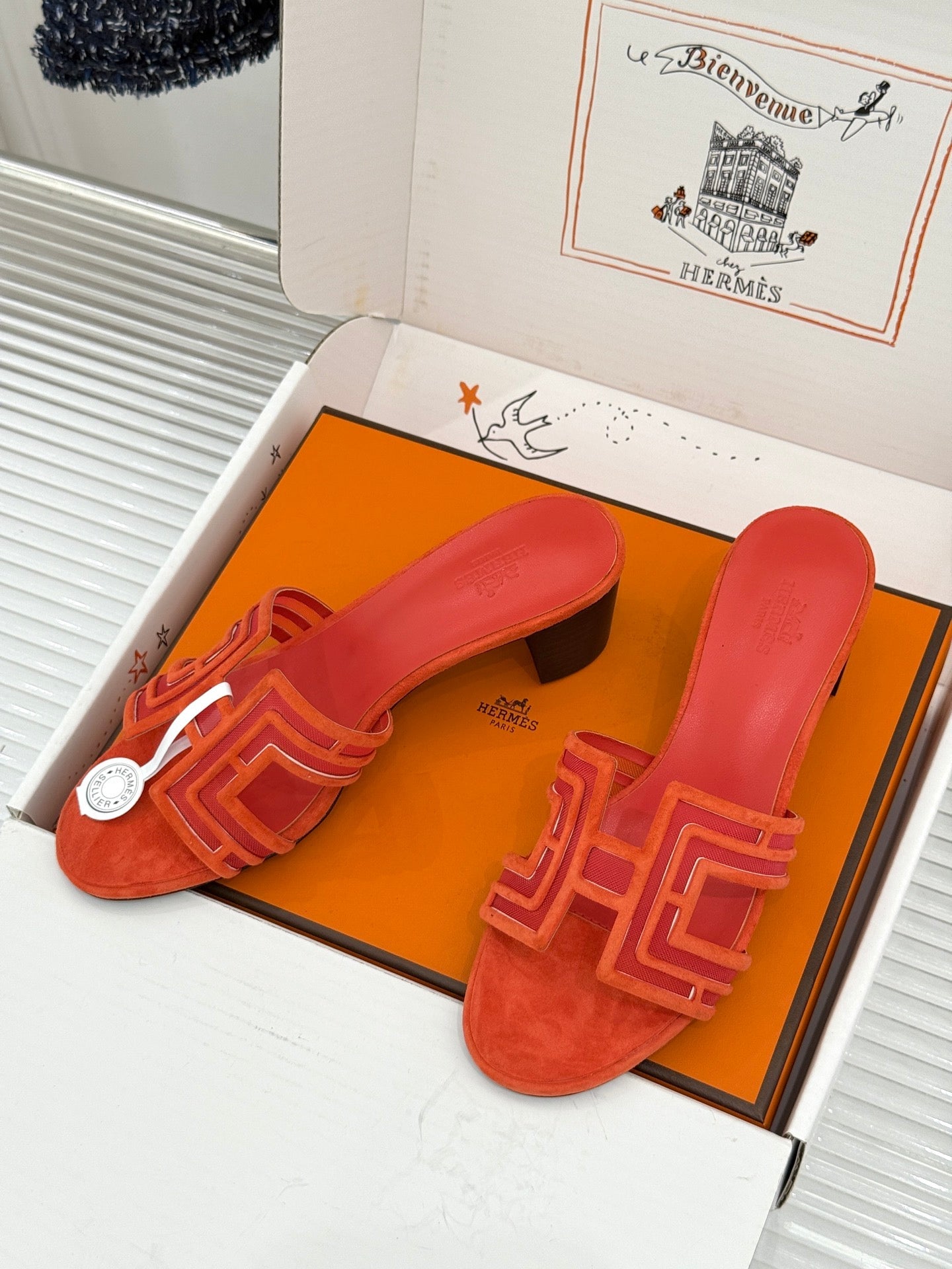 Hermes 2026 Oran Sandal Suede Mesh 898415