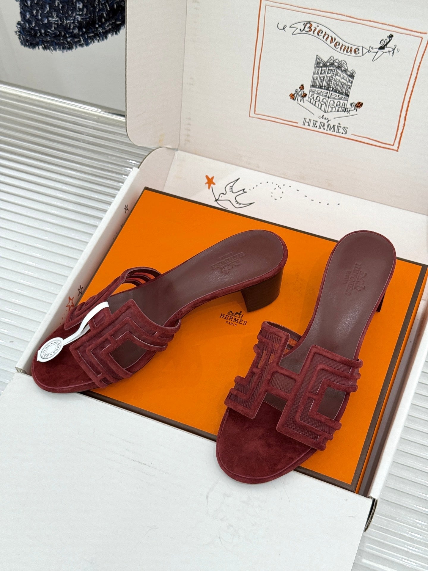 Hermes 2026 Oran Sandal Suede Mesh 898415