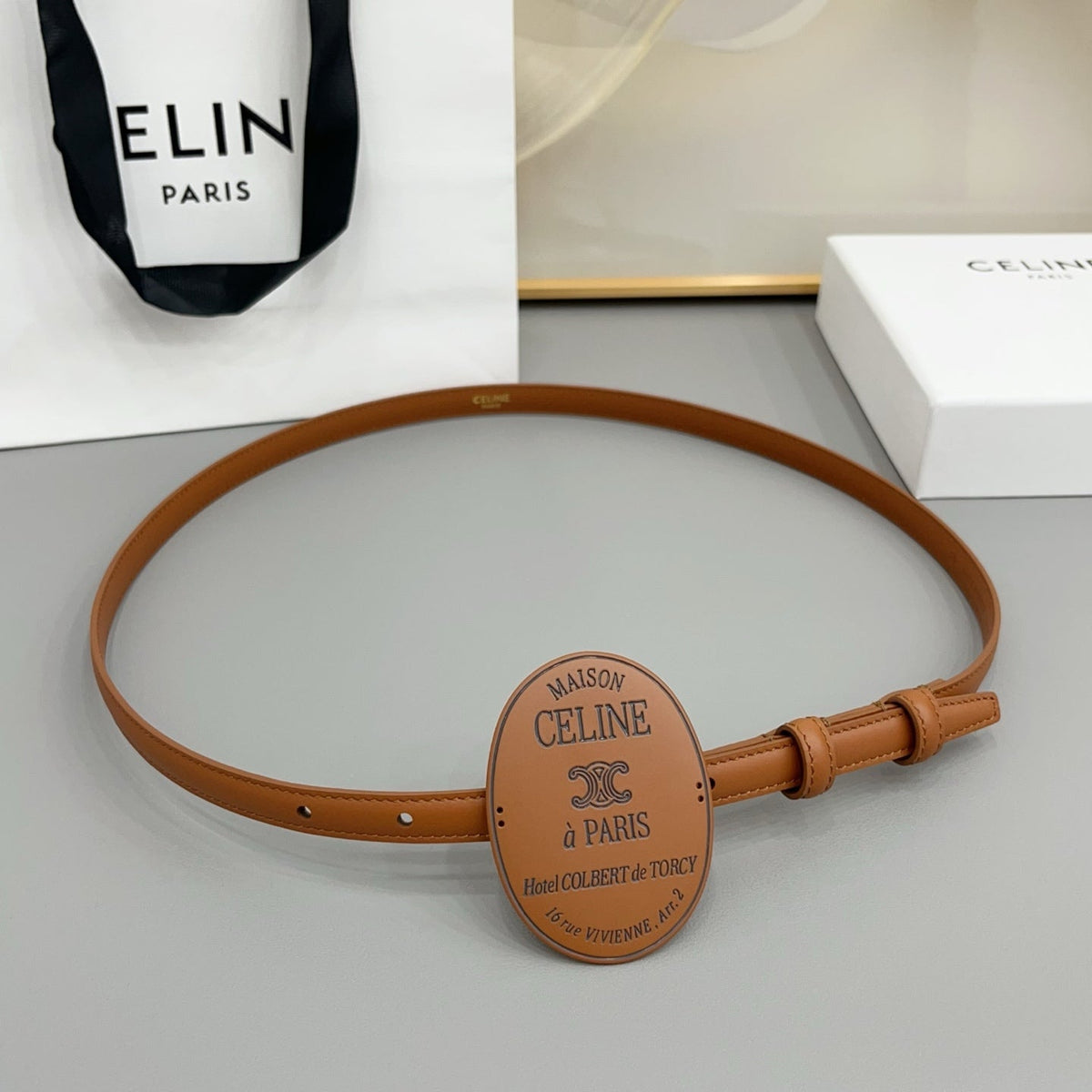 Celine 7.5cm Belt Buckle 1.3cm Width Calfskin