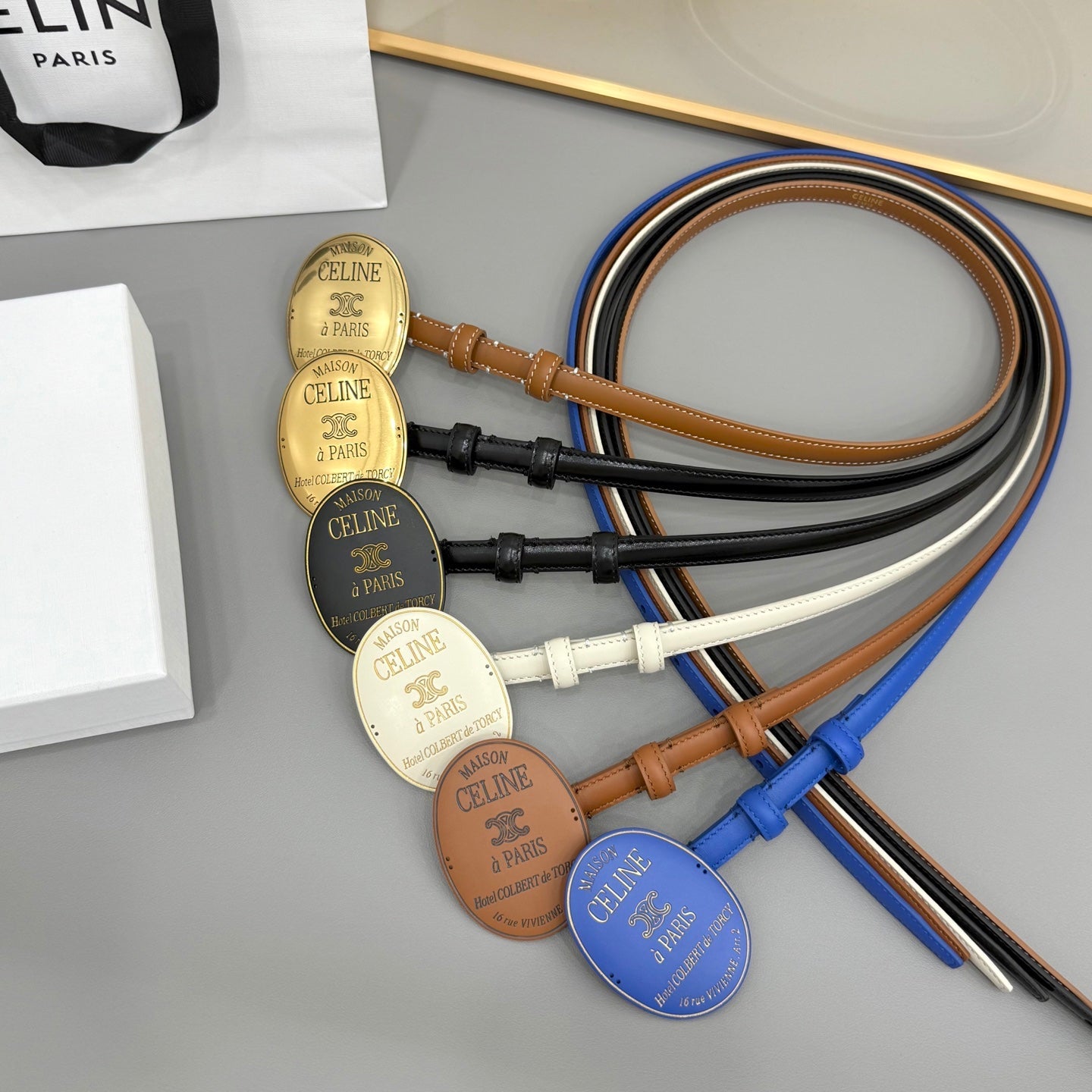 Celine 2026 Arc de Triomphe 13mm Leather Belt