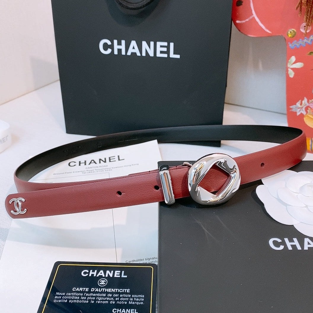 Chanel 2026 Round Buckle Belt 20mm Calfskin 214799