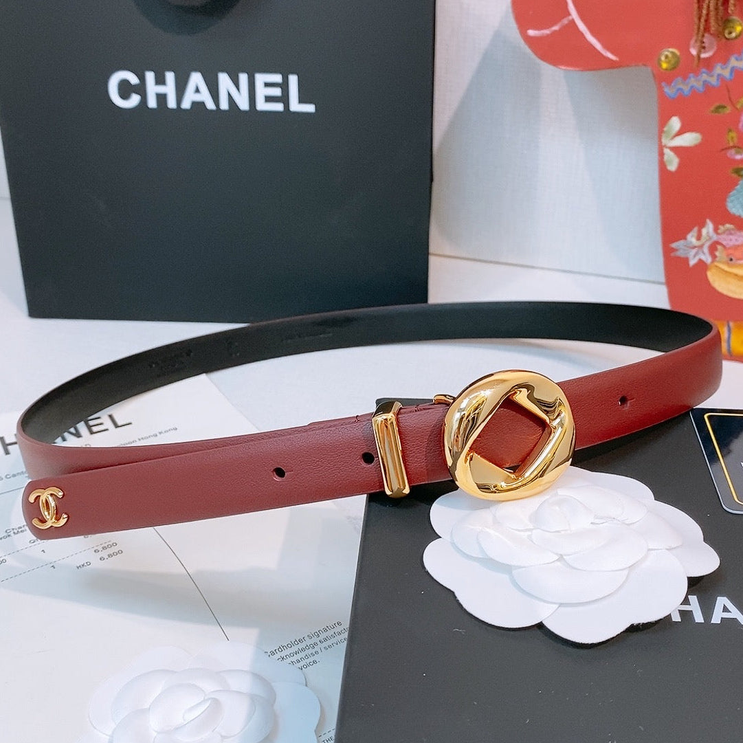 Chanel 2026 Round Buckle Belt 20mm Calfskin 214799
