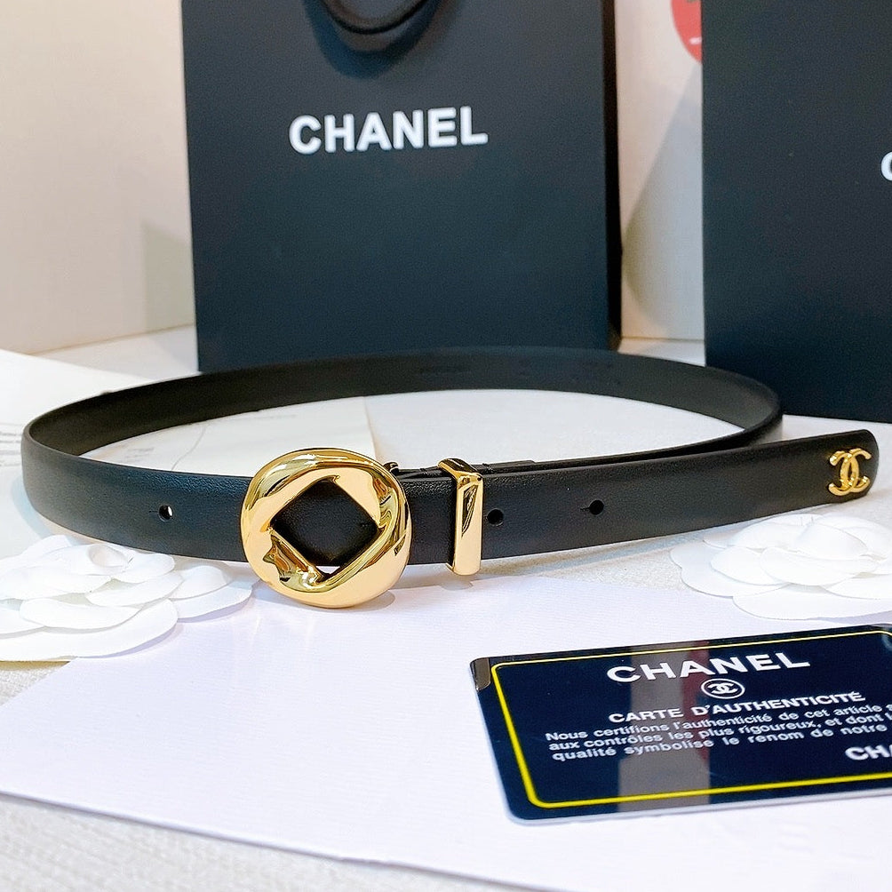 Chanel 2026 Round Buckle Belt 20mm Calfskin 214799