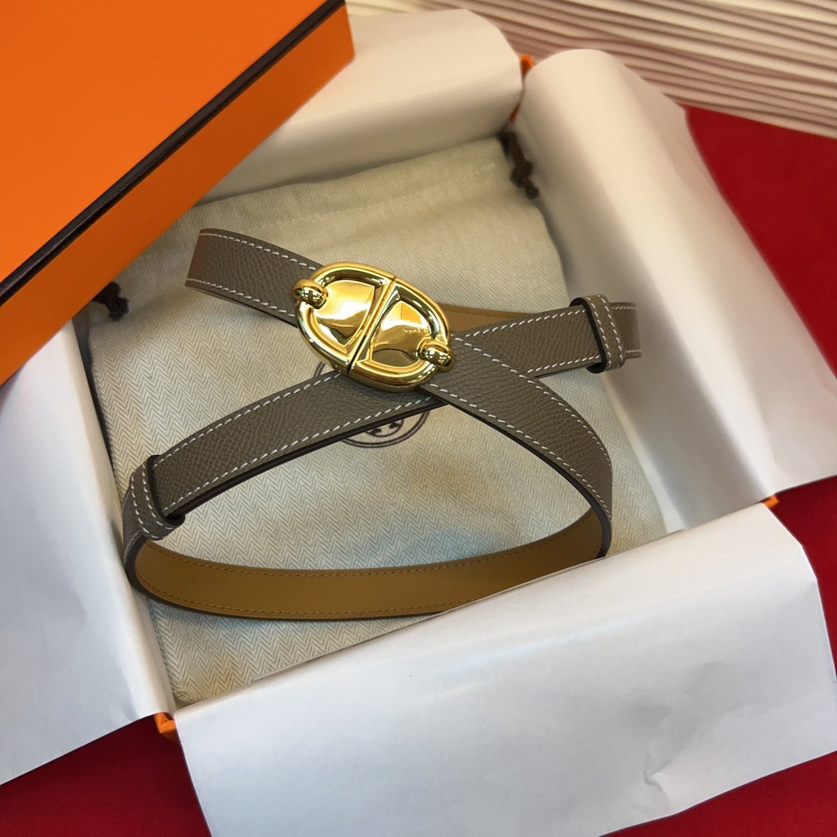 Hermes 2026 Chaine Ancre Belt 18mm Epsom leather 212454