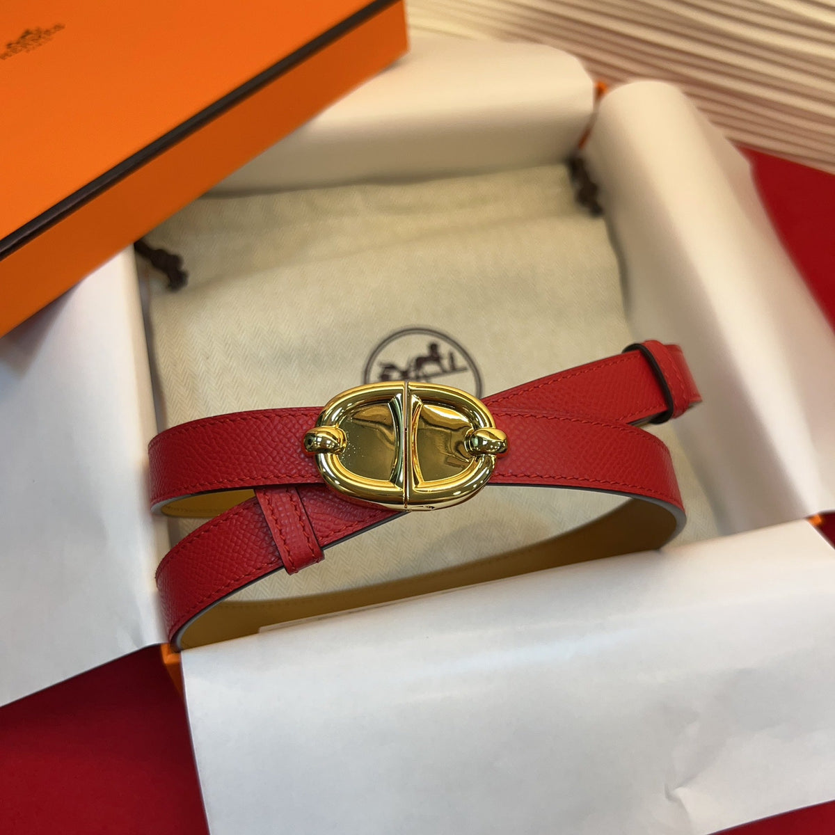 Hermes 2026 Chaine Ancre Belt 18mm Epsom leather 212454