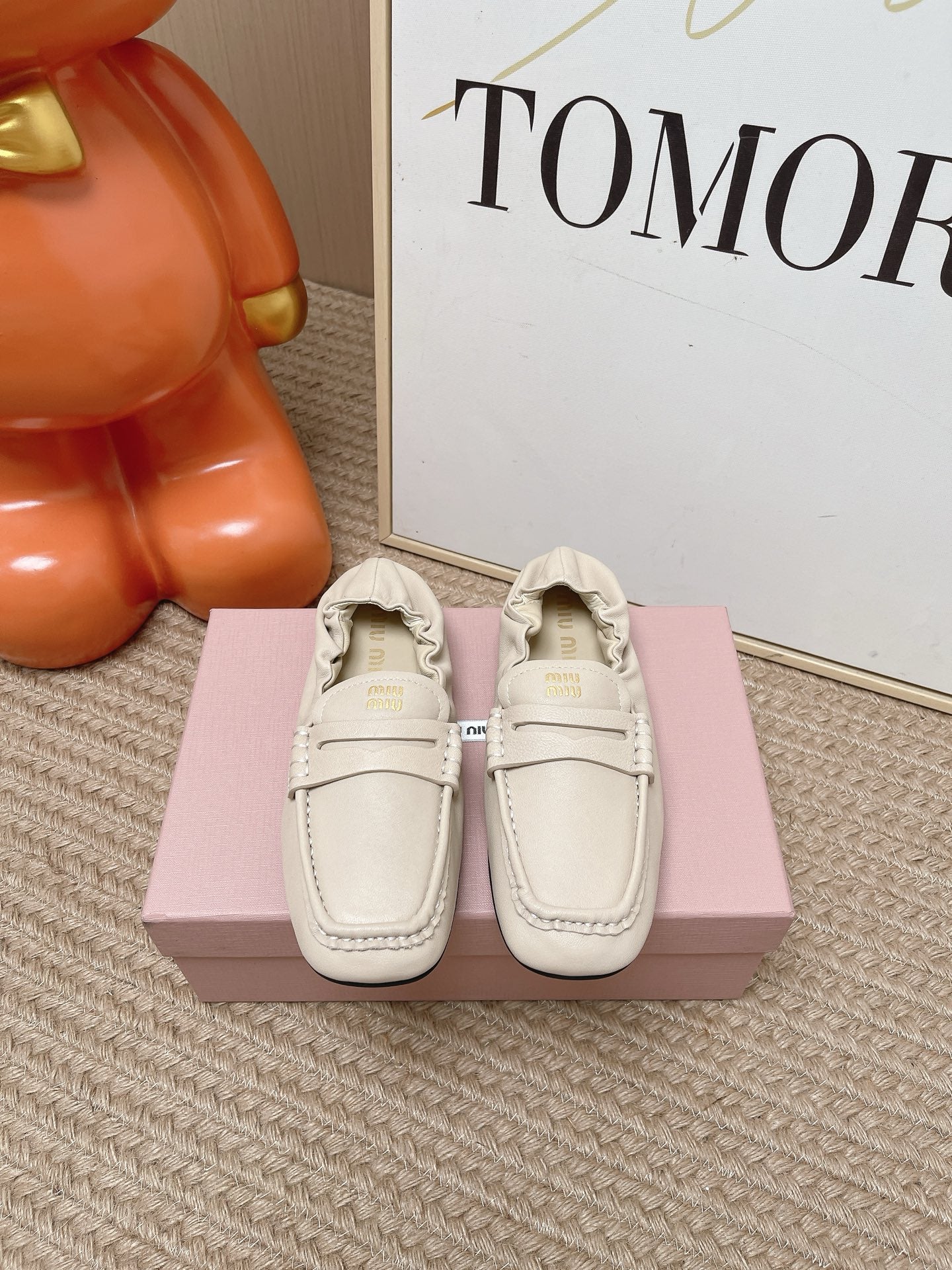 Miumiu 2026 Ruches Penny Loafers Suede Cowhide 950931