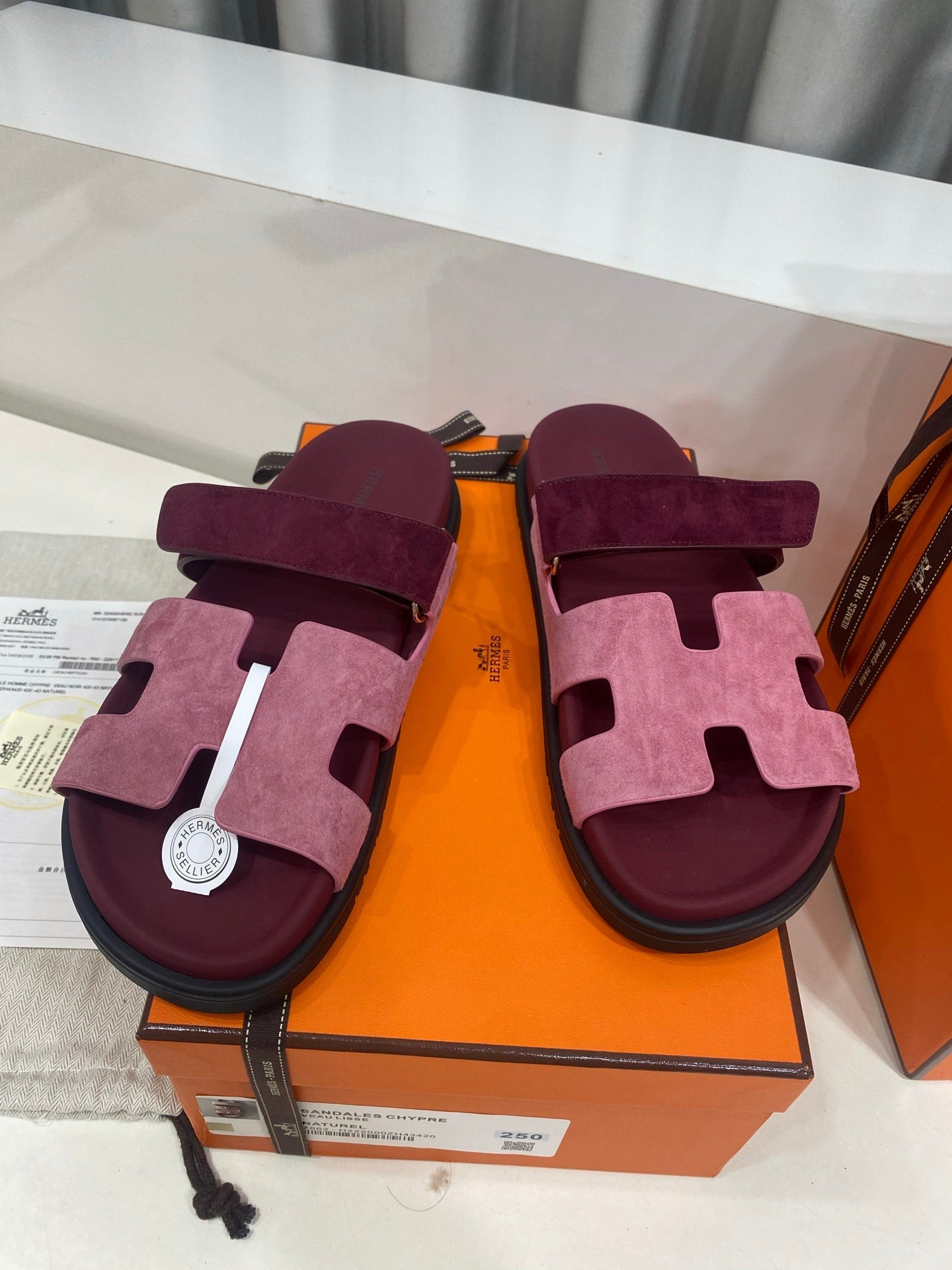 Hermes 2026 Chypre Sandal Two-tone Suede 957567
