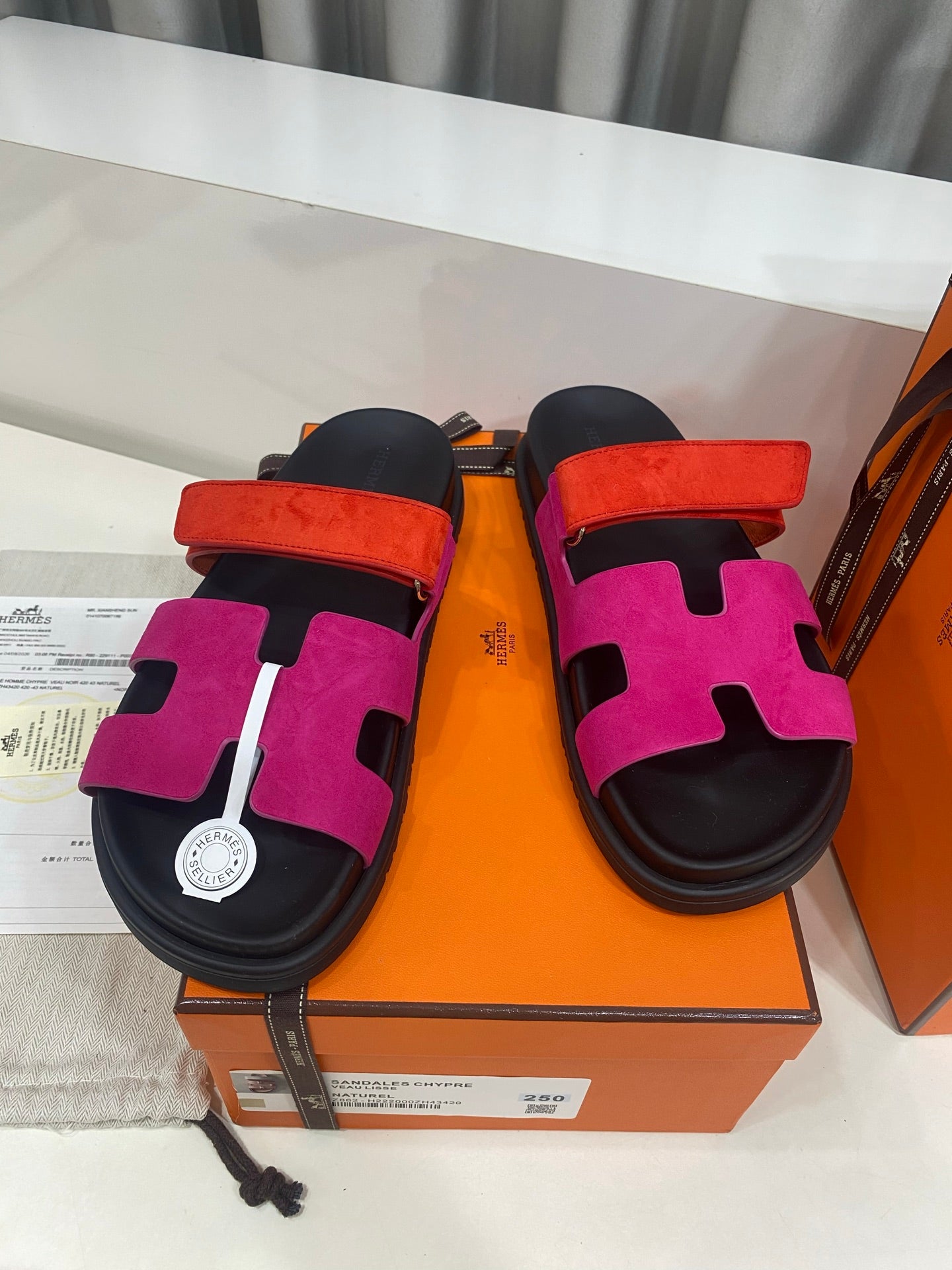 Hermes 2026 Chypre Sandal Two-tone Suede 957567