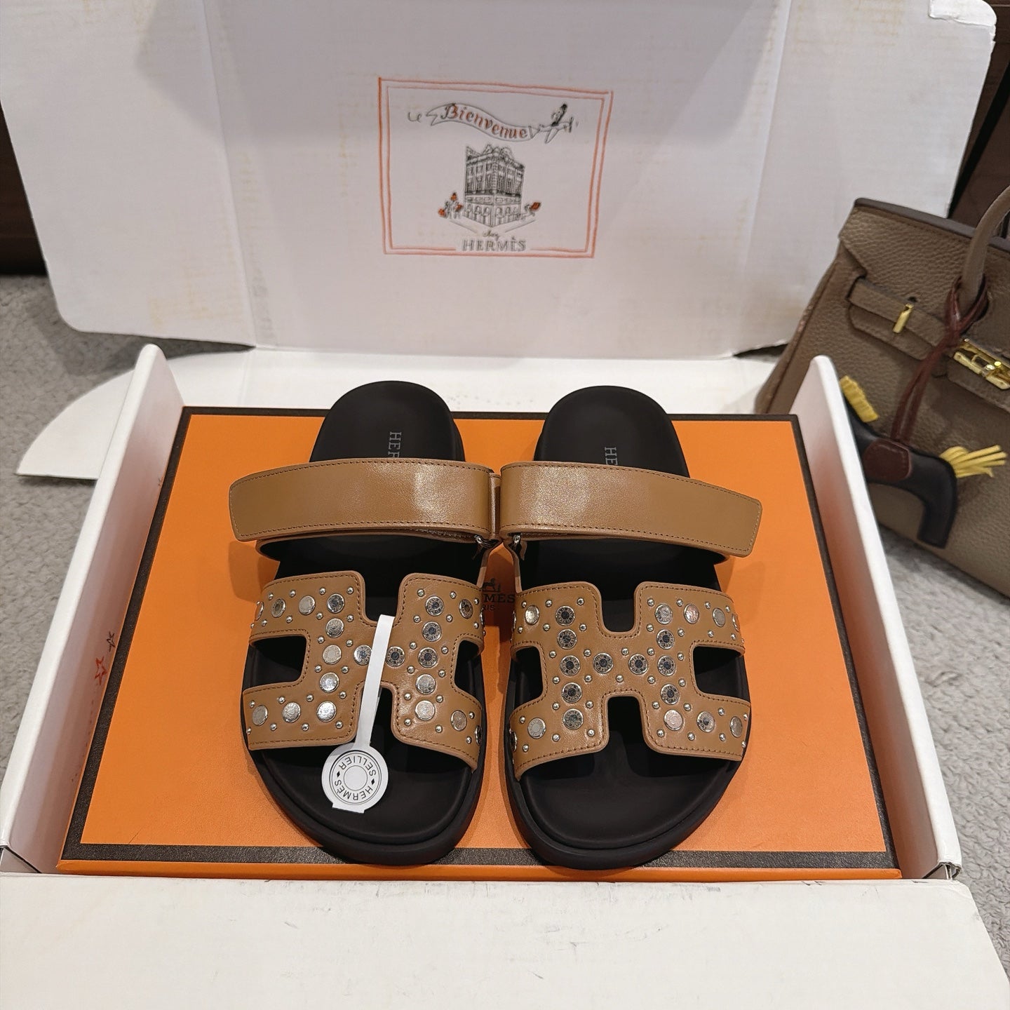 Hermes 2026 Chypre Sandal With Clou de Selle Details Calfskin 960069