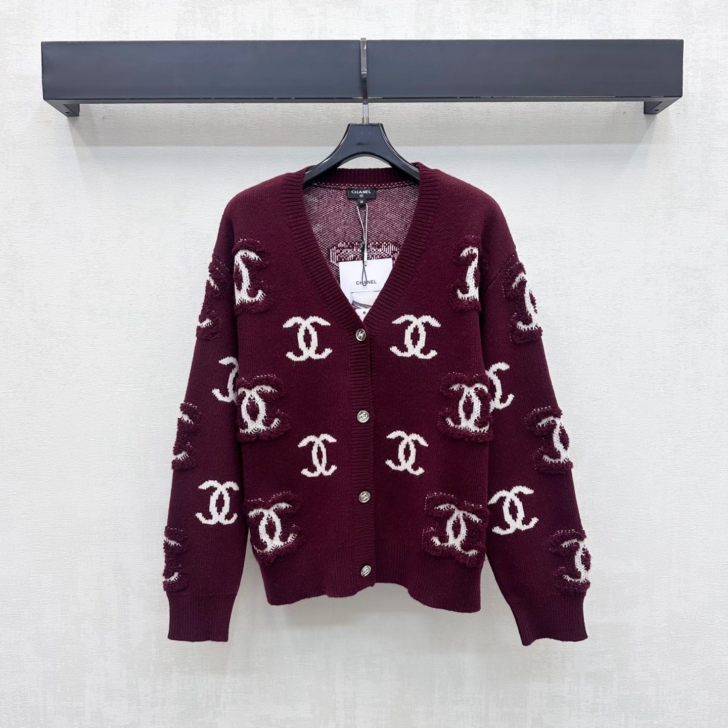 Chanel 2026 Jacquard Long-Sleeve Knit Cardigan Wool 418685