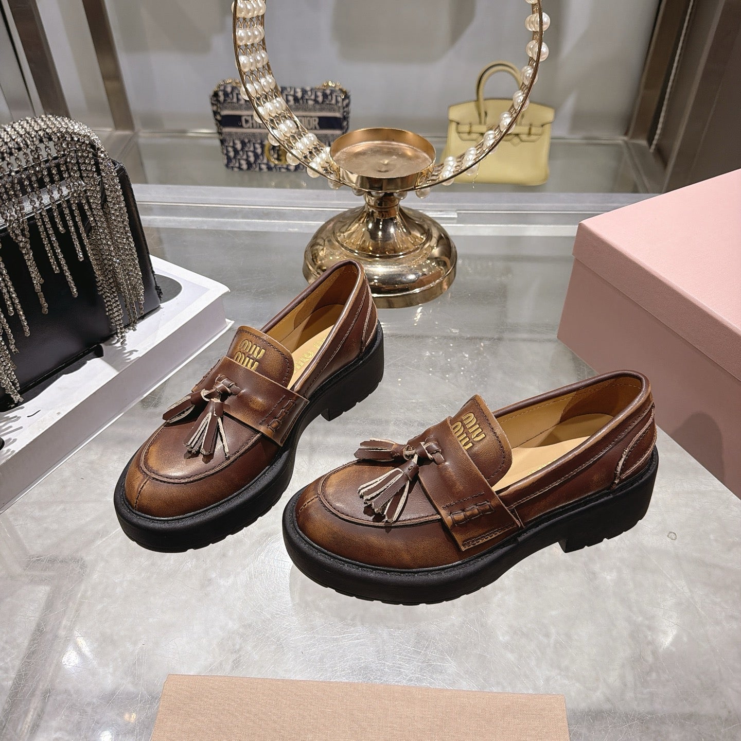 Miumiu 2026 Smooth Loafers Cowhide 951434