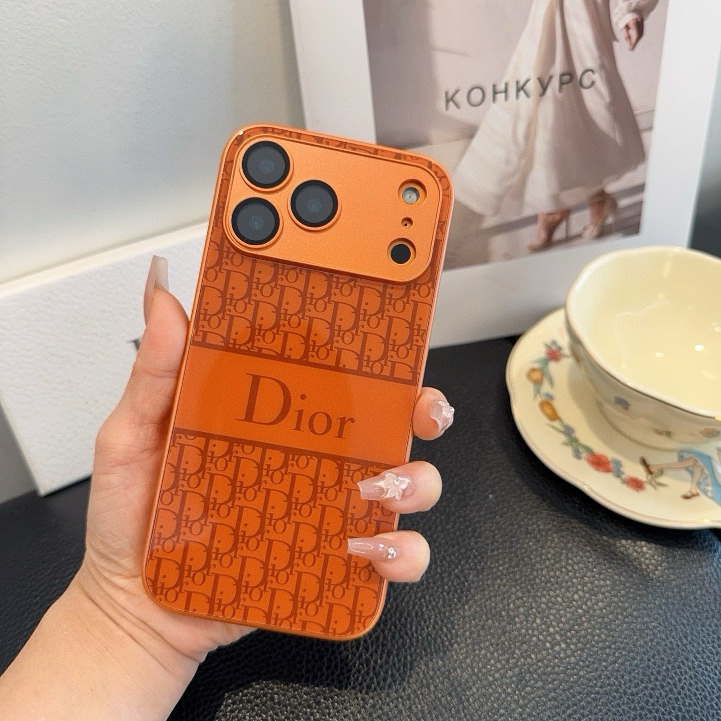 Dior Phone Case With Monogram Pattern 393864