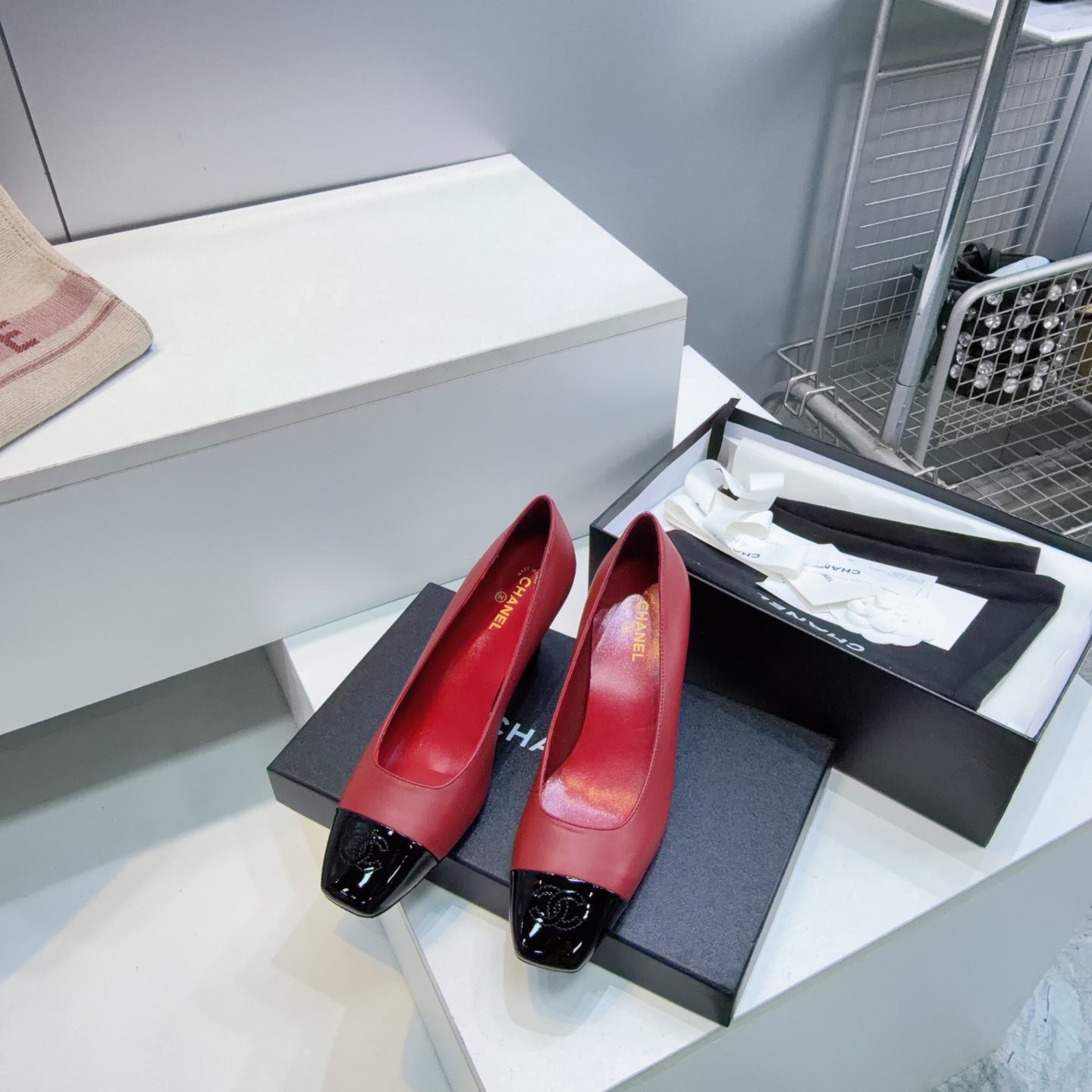 Chanel 2026 Classic Cap-Toe Pumps 65mm Patent Leather 942800