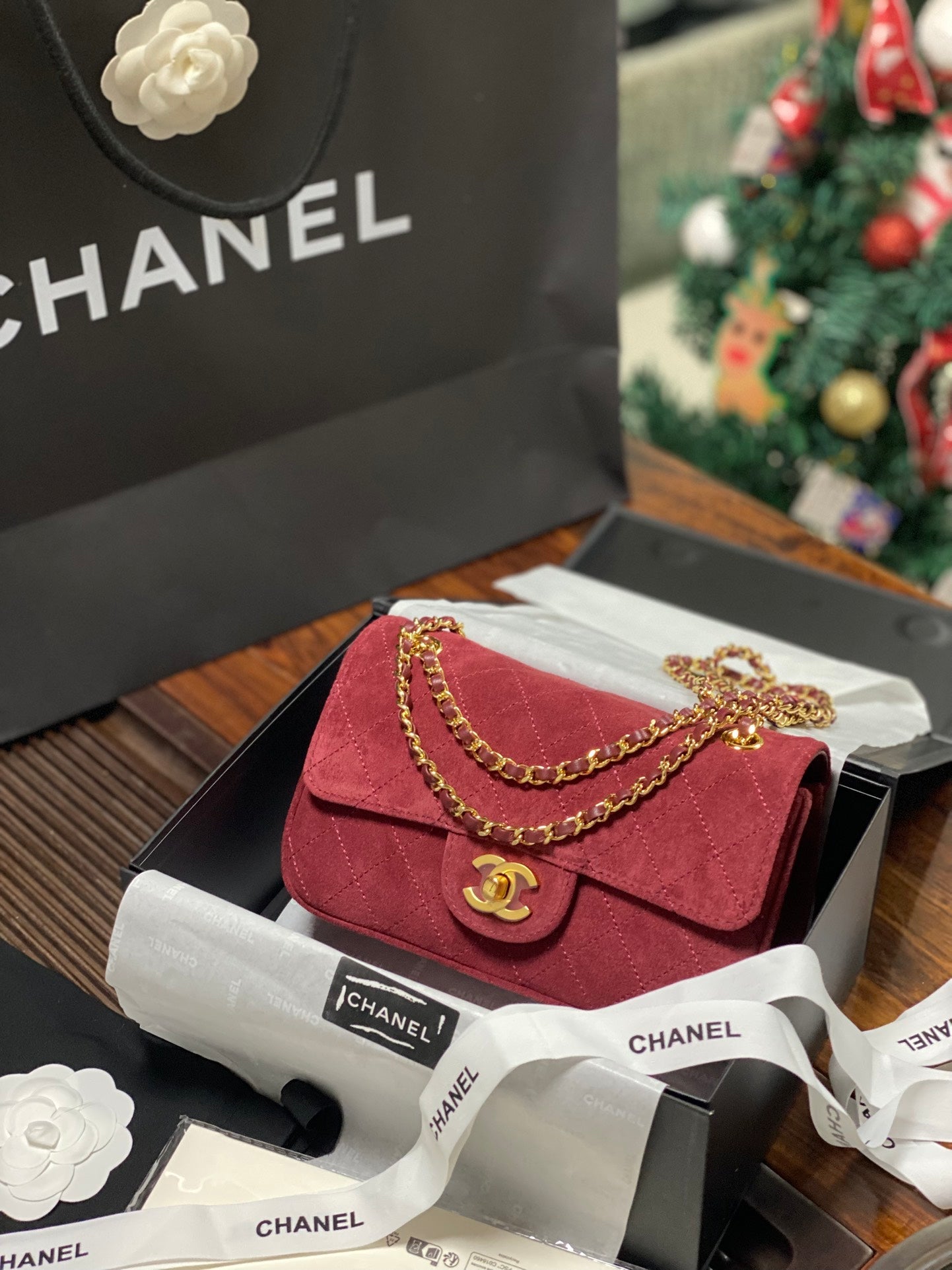 Chanel 2026 Flap Bag 20cm Suede Leather