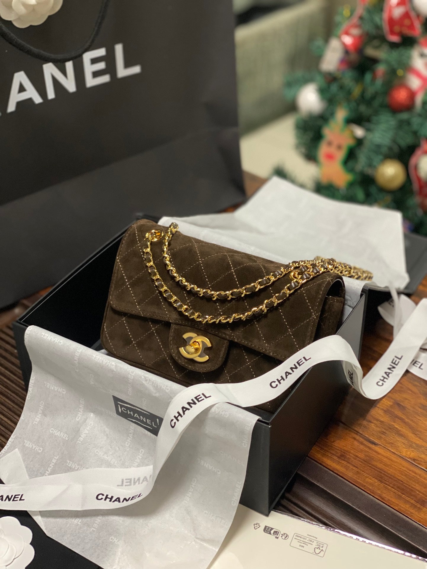 Chanel 2026 Flap Bag 20cm Suede Leather