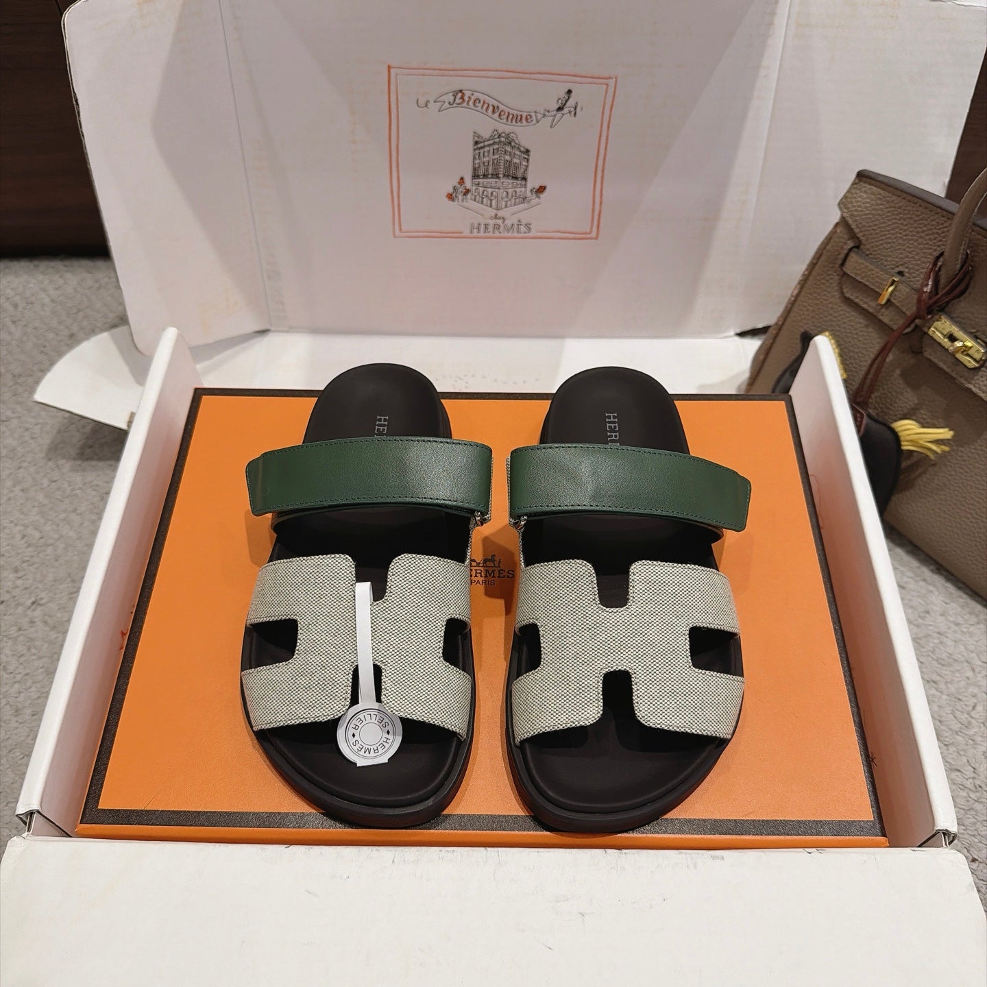 Hermes 2026 Chypre Sandal Canvas Leather 960074