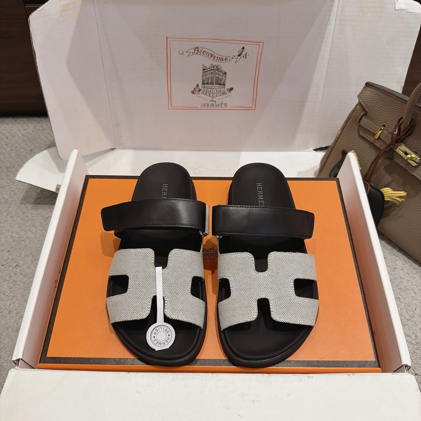 Hermes 2026 Chypre Sandal Canvas Leather 960074