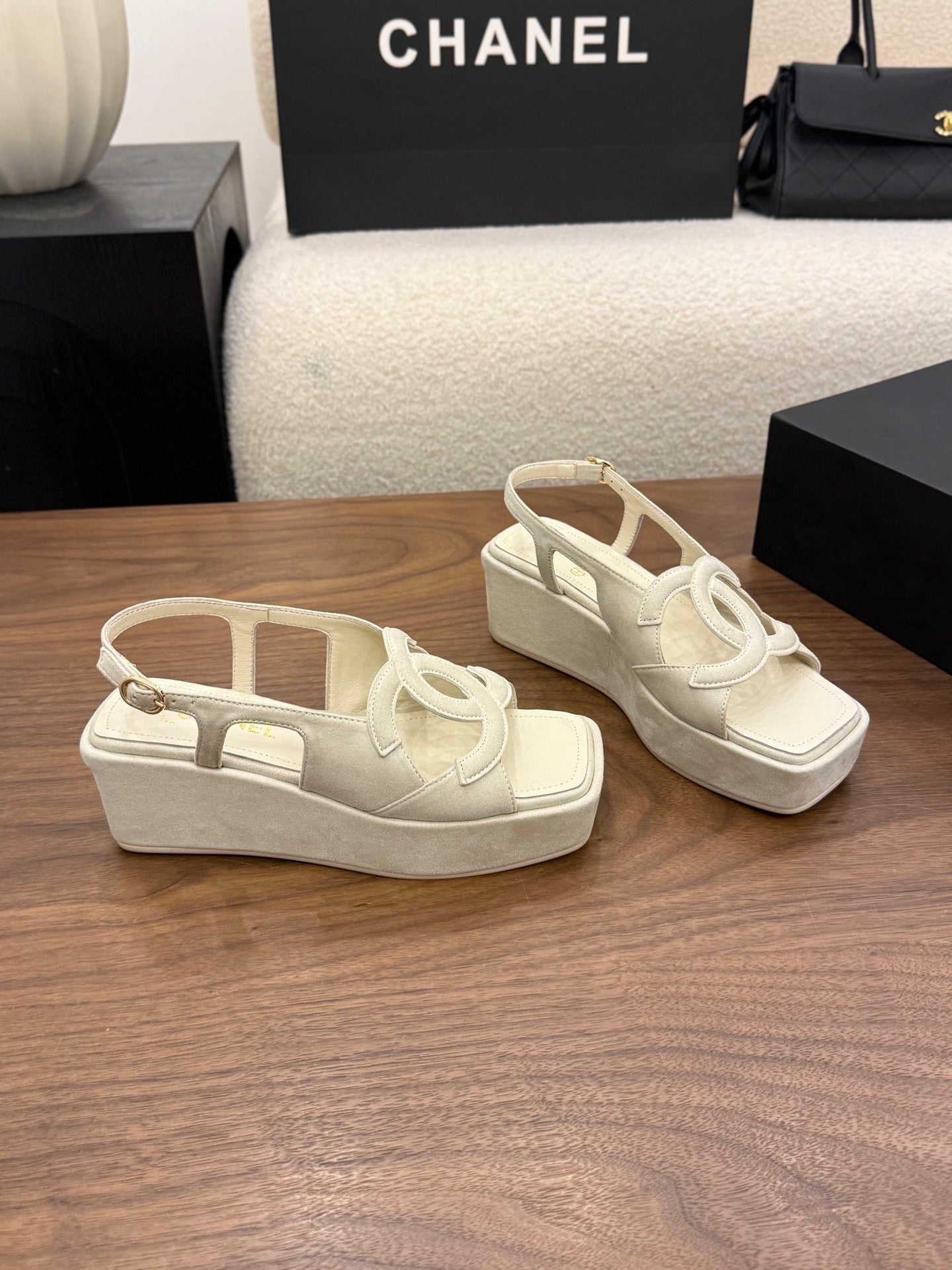 Chanel 2026 Sandal 50mm Suede Sheepskin 948636