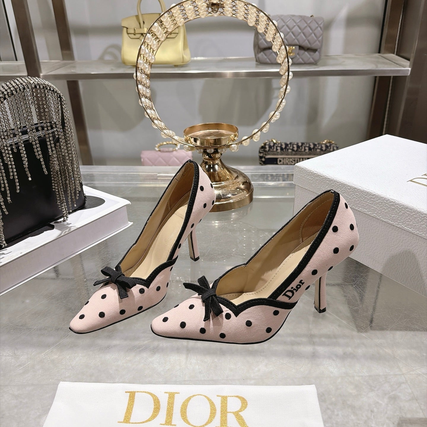 Dior 2026 Embroidered Romance Pumps 85mm Cotton 951396