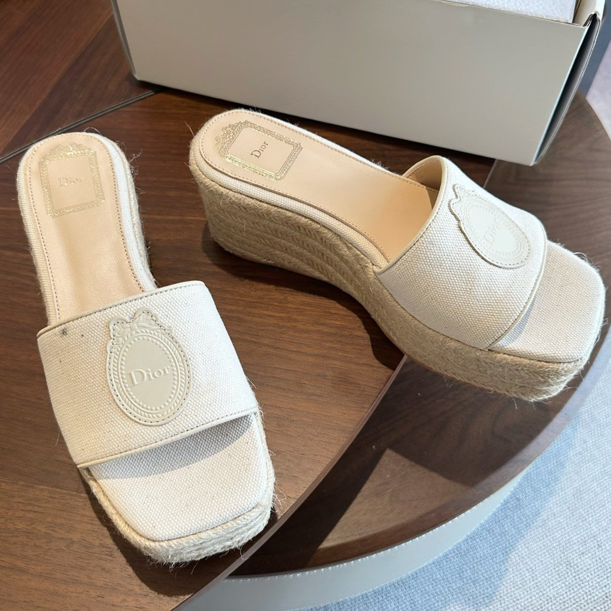 Dior 2026 Medaillon Wedge Slide 95mm Denim 976902