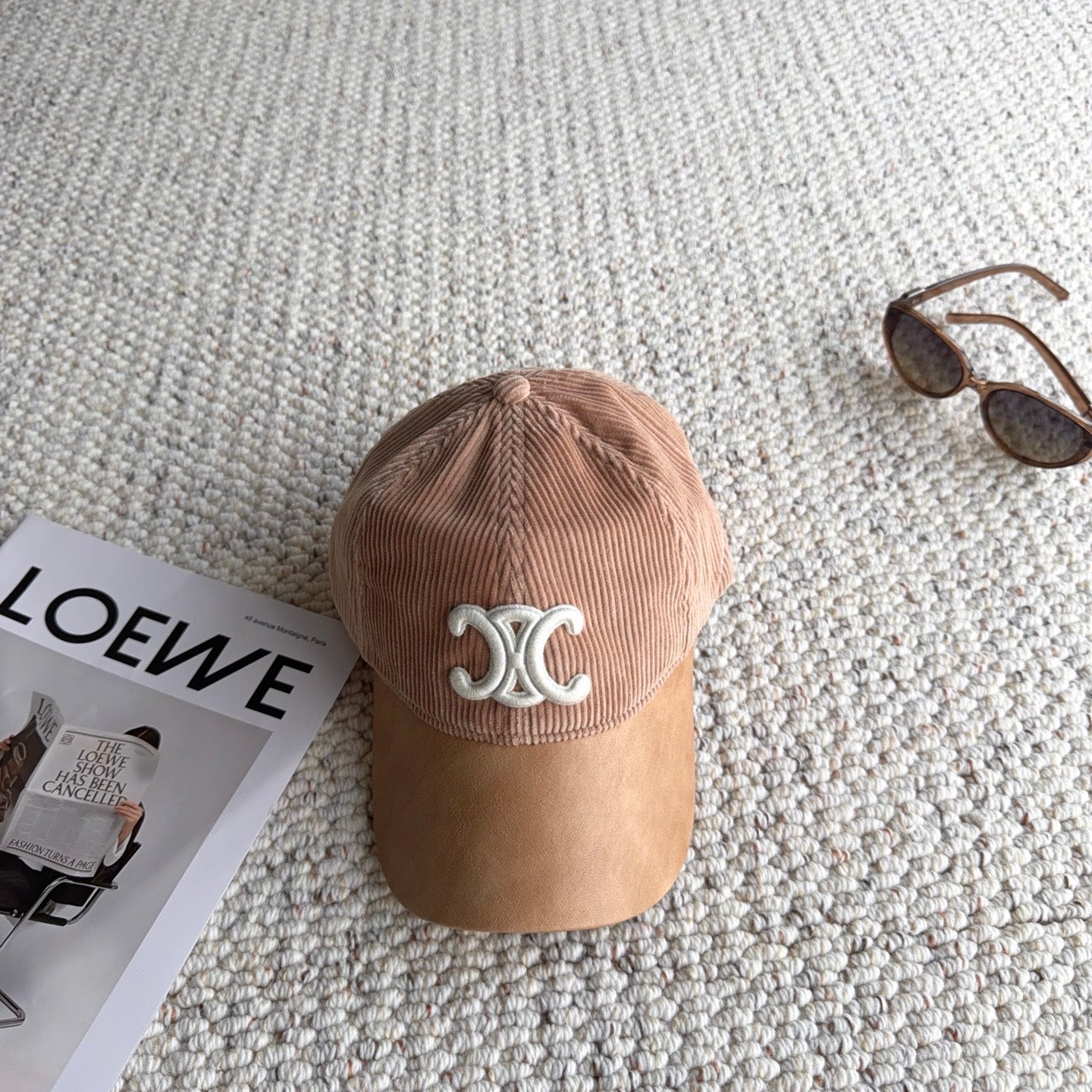 Celine Triomphe Baseball Cap Velvet