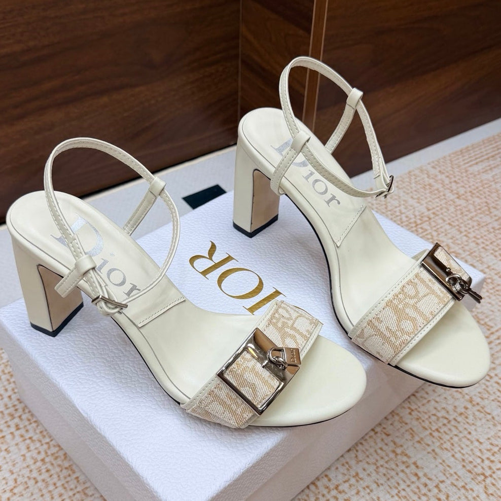 Dior 2026 Avenue Sandals 85mm Cowhide Canvas 973986