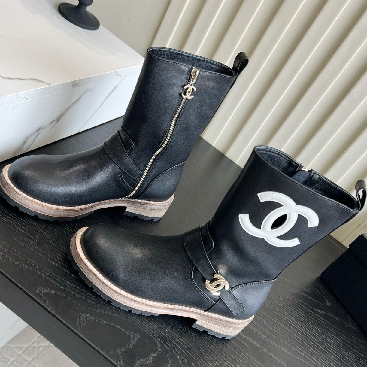Chanel 2026 Mid-Calf Boots Suede Cowhide 977204