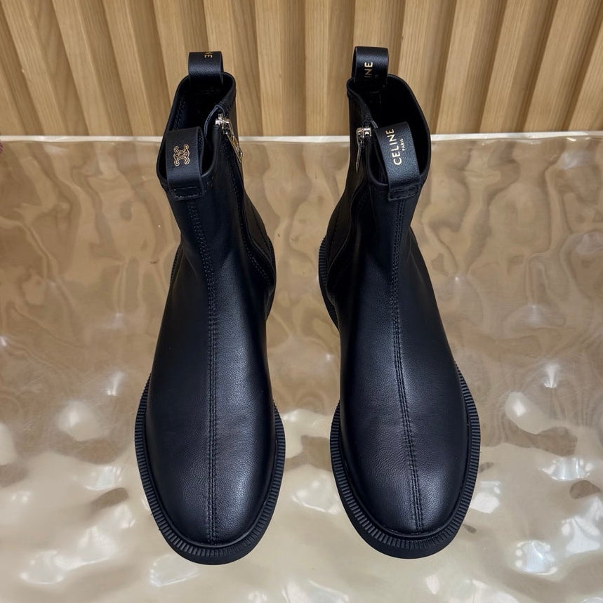 Celine 2026 Zipper Ankle Boots Suede Leather 995593