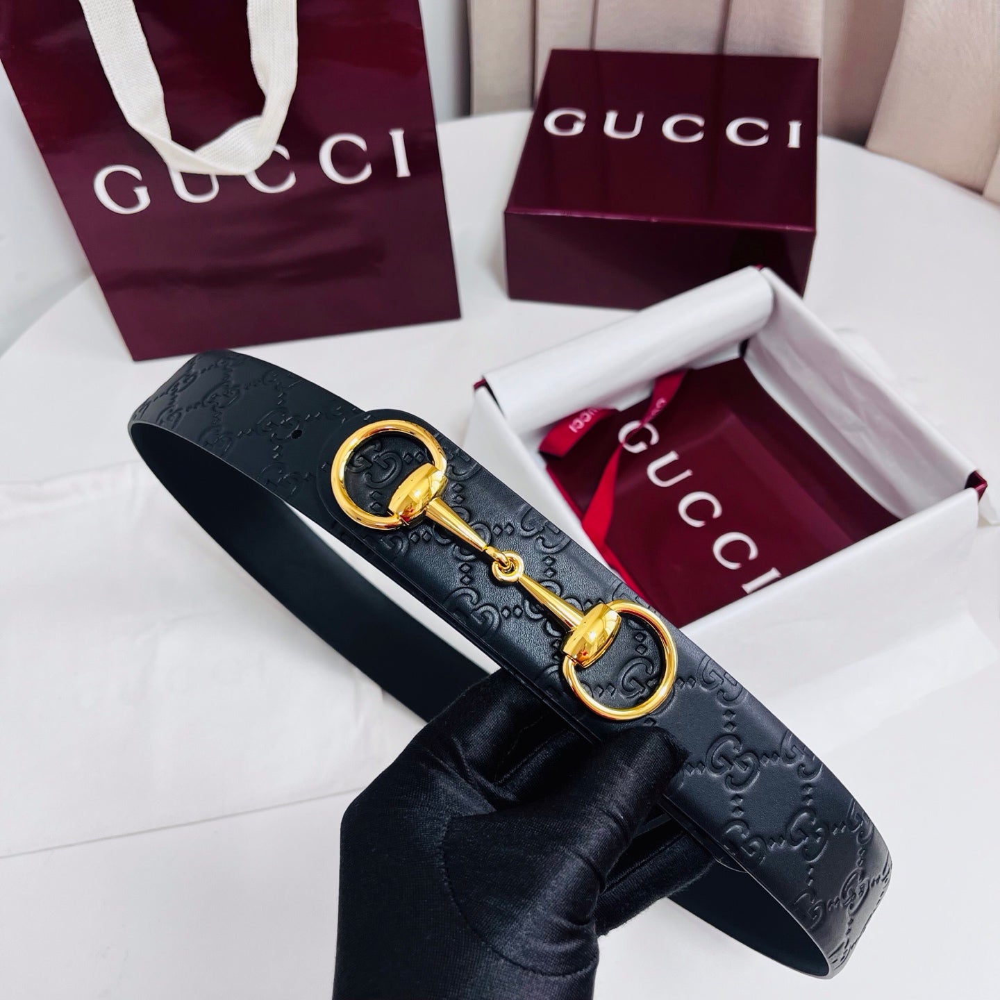 Gucci 2026 GG Supreme Belt 40mm Leather