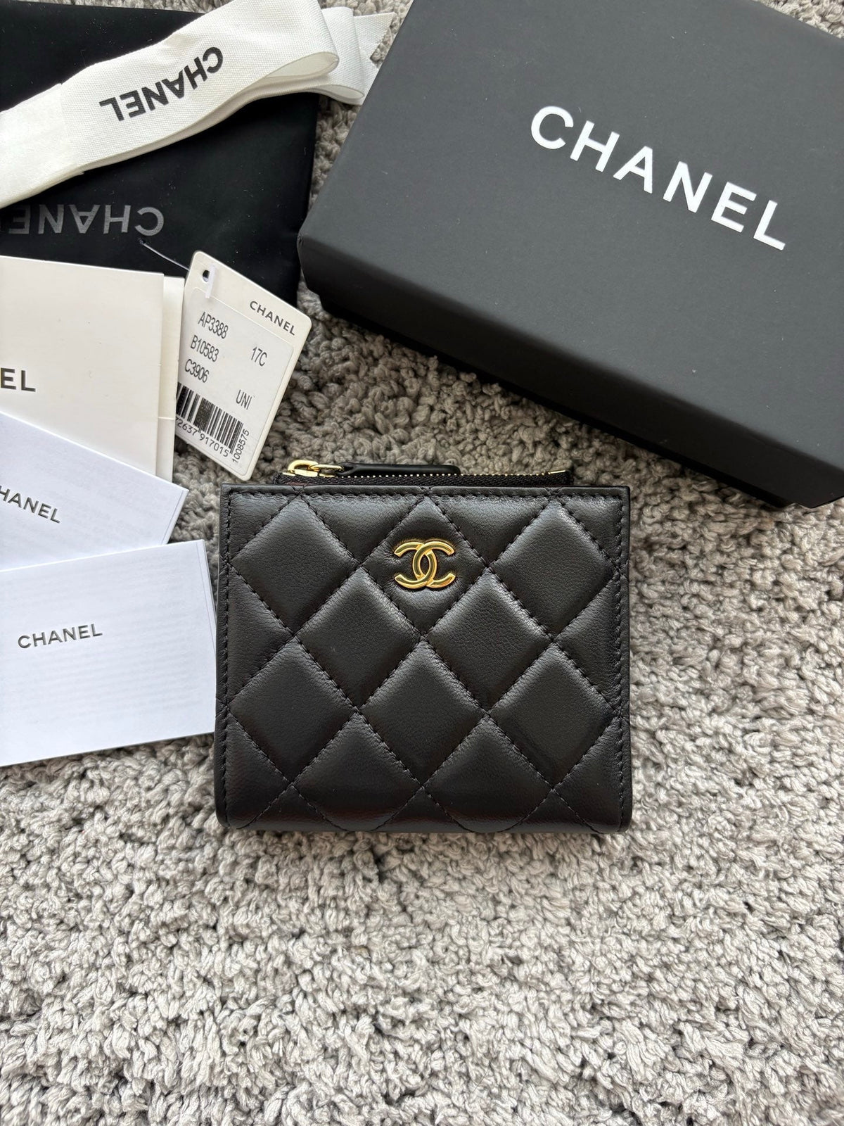 Chanel 2026 Double Zippered Short Wallet 11cm Leather 102531