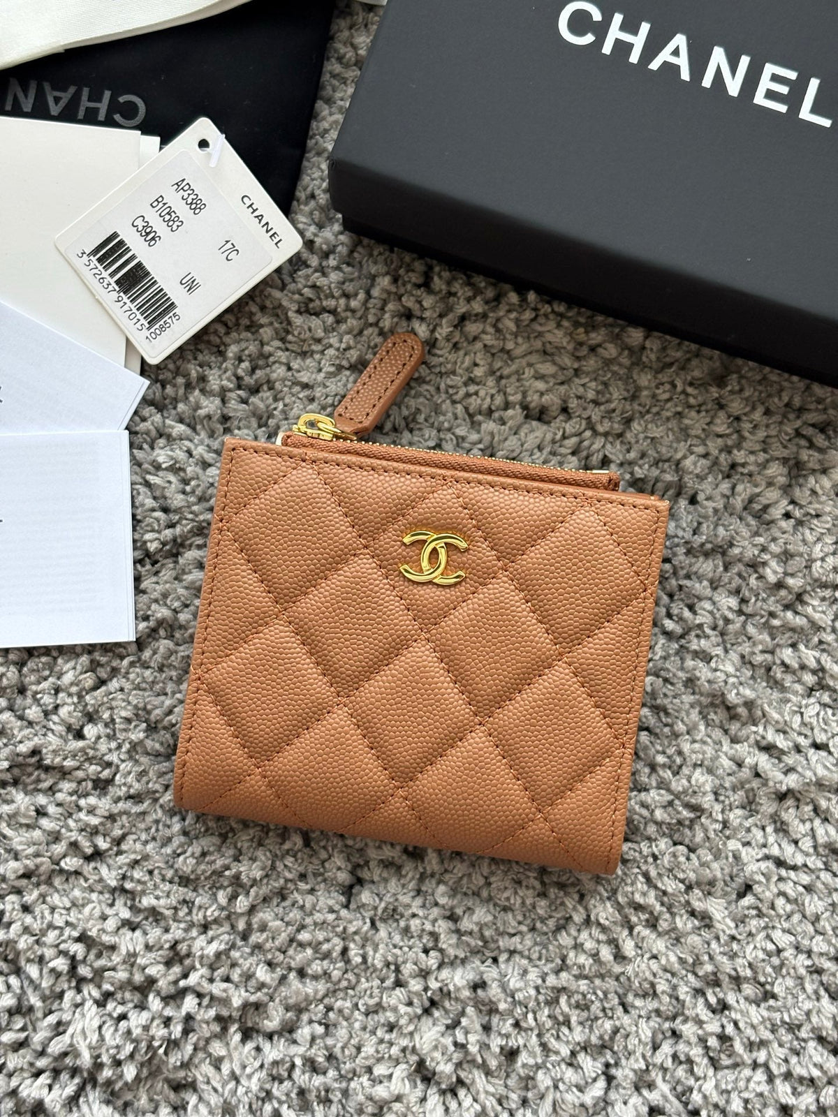 Chanel 2026 Double Zippered Short Wallet 11cm Leather 102531