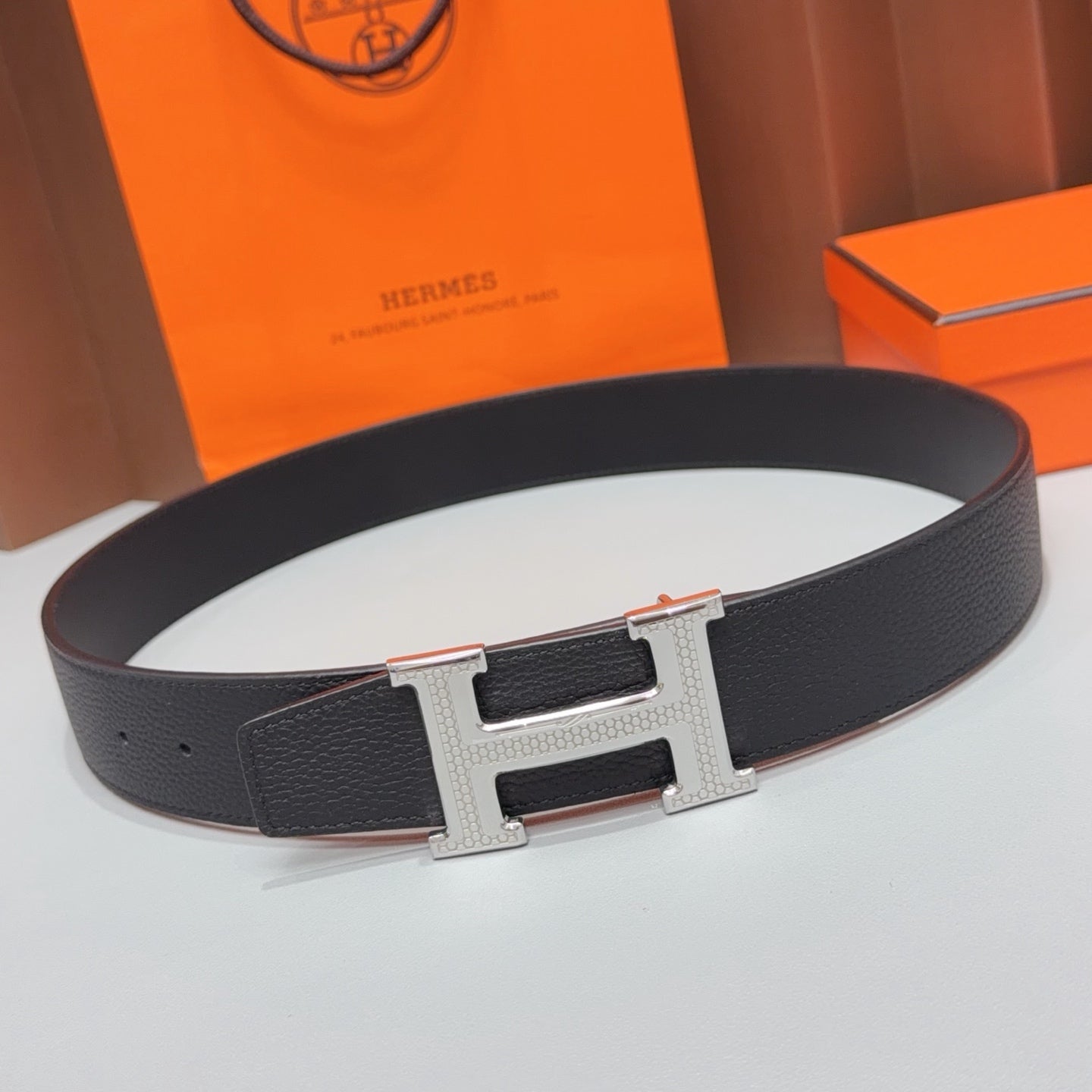Hermes 2026 H Buckle Reversible Belt 40mm Leather 215715