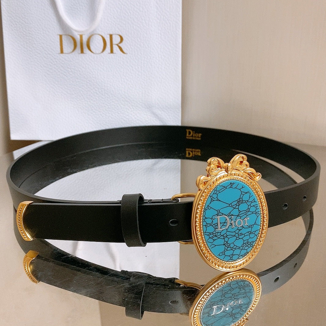 Dior 2026 Médaillon Belt 25mm Leather 216234