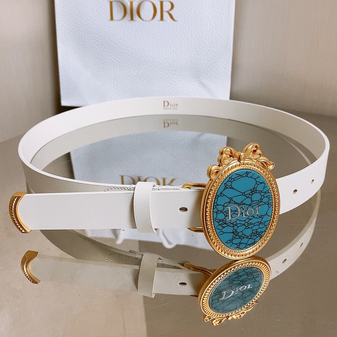 Dior 2026 Médaillon 7.3cm Buckle Belt 2.5cm Leather 216234