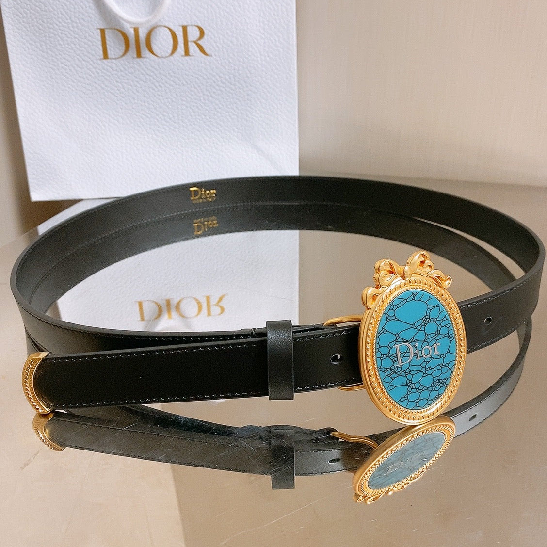 Dior 2026 Médaillon 7.3cm Buckle Belt 2.5cm Leather 216234