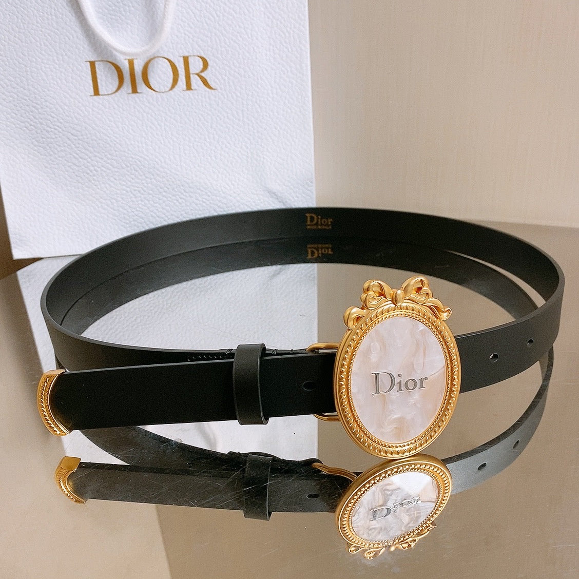 Dior 2026 Dior Médaillon Belt 25mm Leather 216226