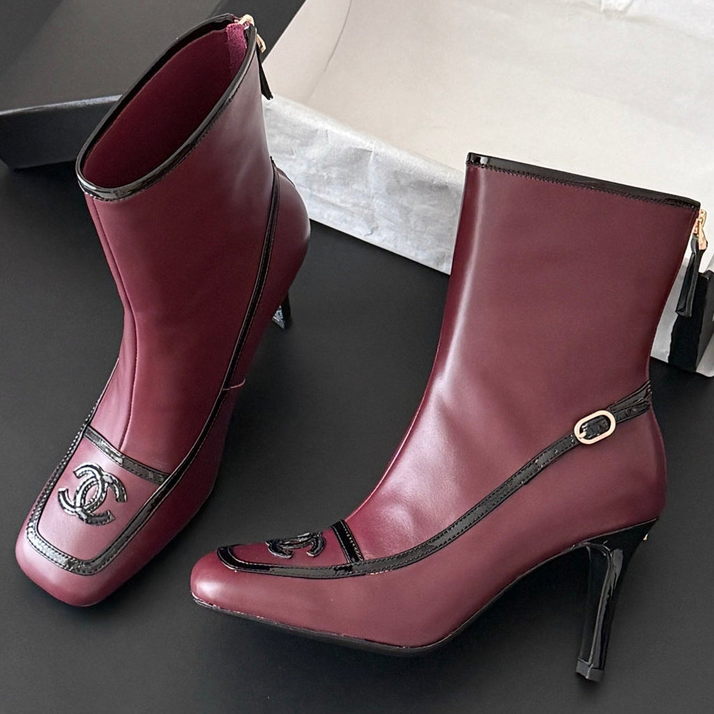 Chanel 2026 Square Toe Ankle Boots Leather 127908