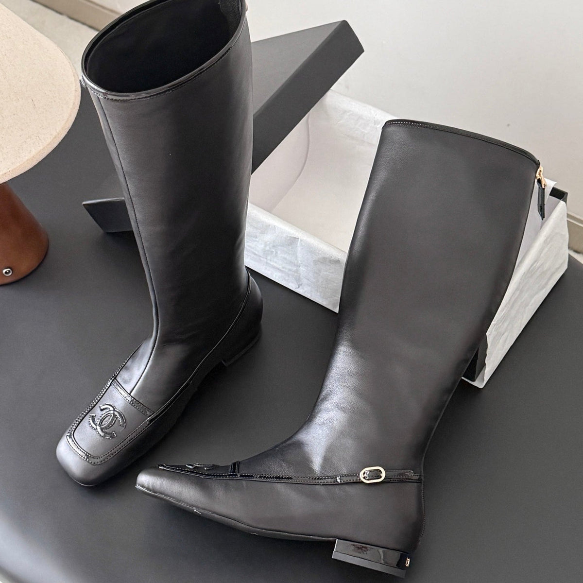 Chanel 2026 Square Toe Knee-High Boots Leather 127916