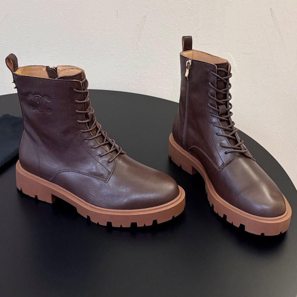 Celine 2026 Arc De Triomphe Platform Boots Suede Leather 104888