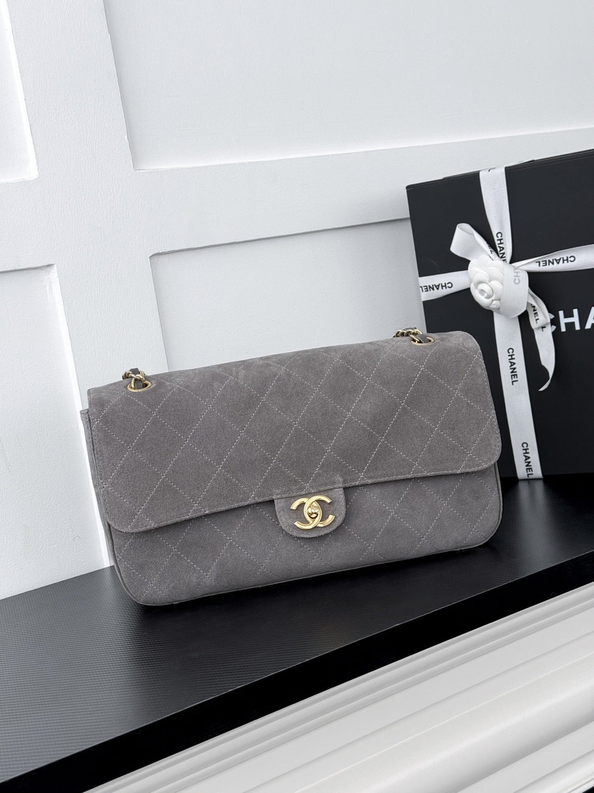 Chanel 2026 Maxi Flap Bag Suede Leather 167416