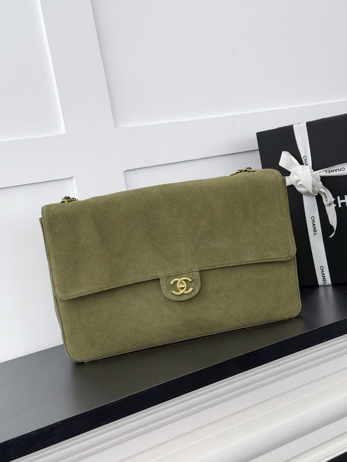 Chanel 2026 Maxi Flap Bag Suede Leather 167416