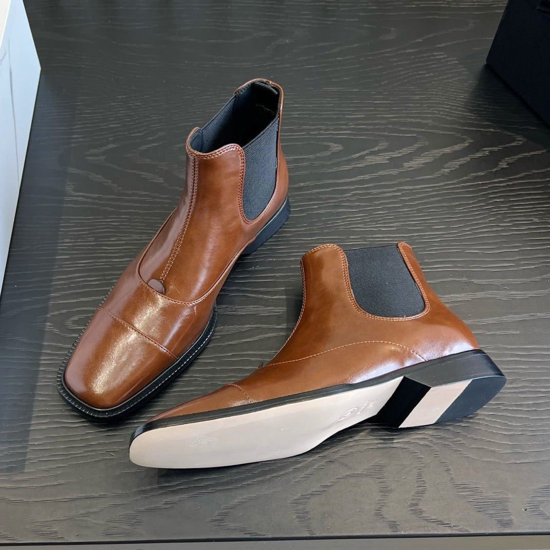 Chanel 2026 Square Toe Chelsea Boots Leather 197878