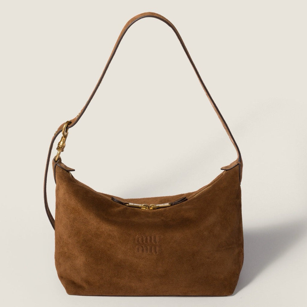 MiuMiu 2026 Amaranth Spirit Bag 22cm Suede Leather