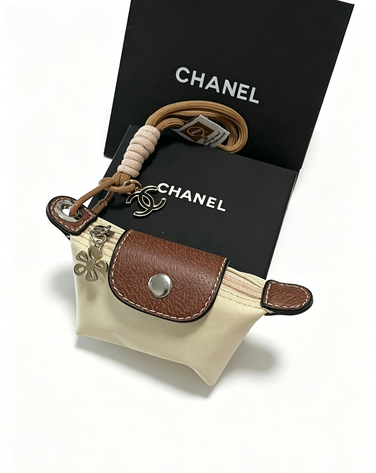 Chanel Purple And Beige Bag Charm