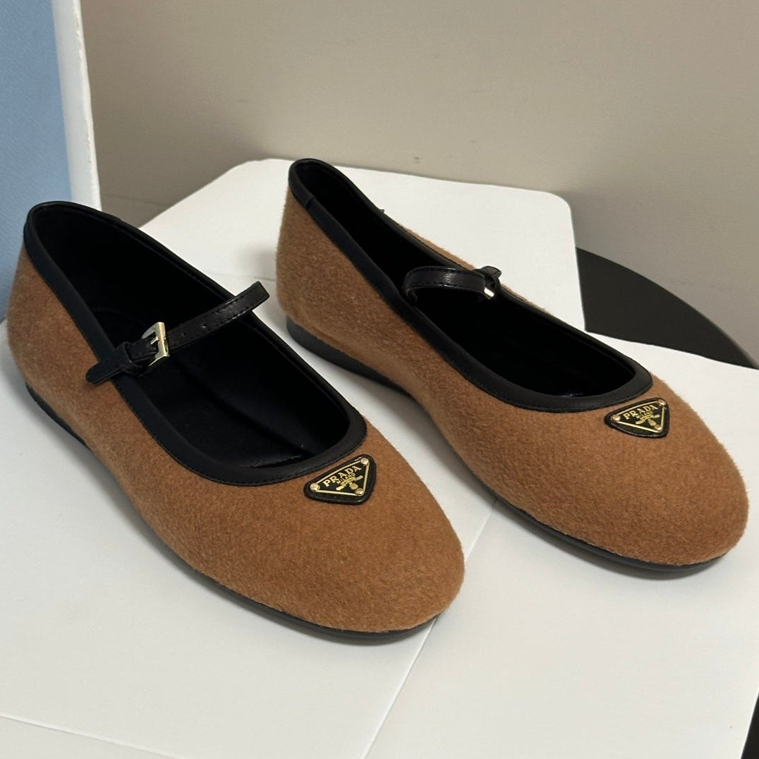 Prada 2026 Chevron Ballet Flats Fabric 151267