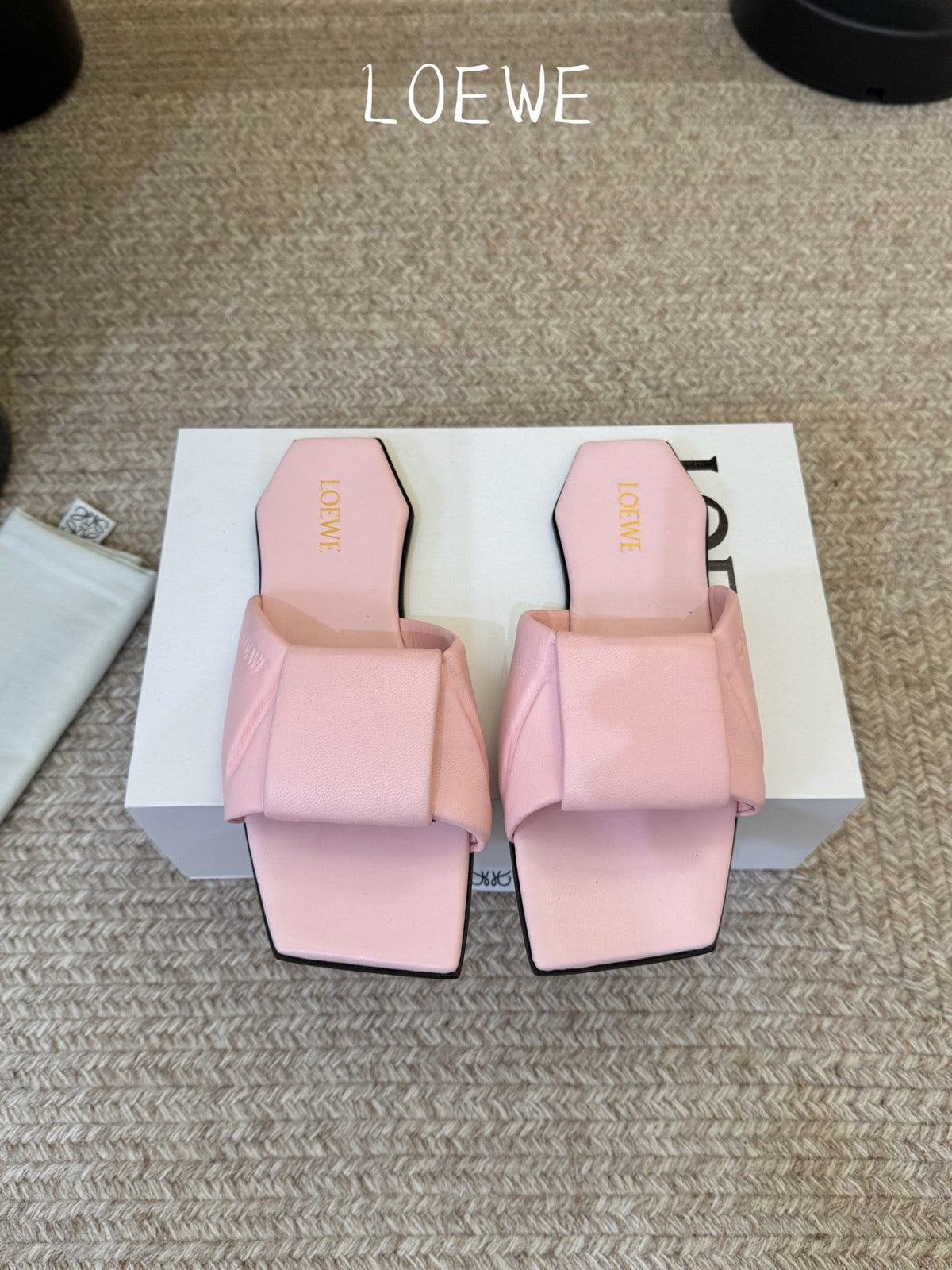 Loewe 2026 Origami Padded Square-Toe Sandals Leather 166744