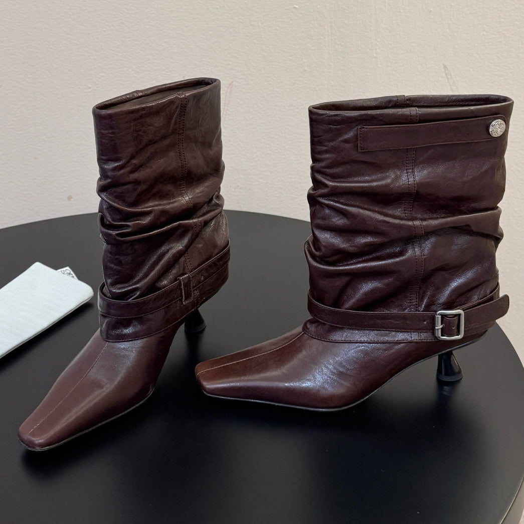 Loewe 2026 Pointed Toe Ankle Boots 55mm Suede Leather 166957
