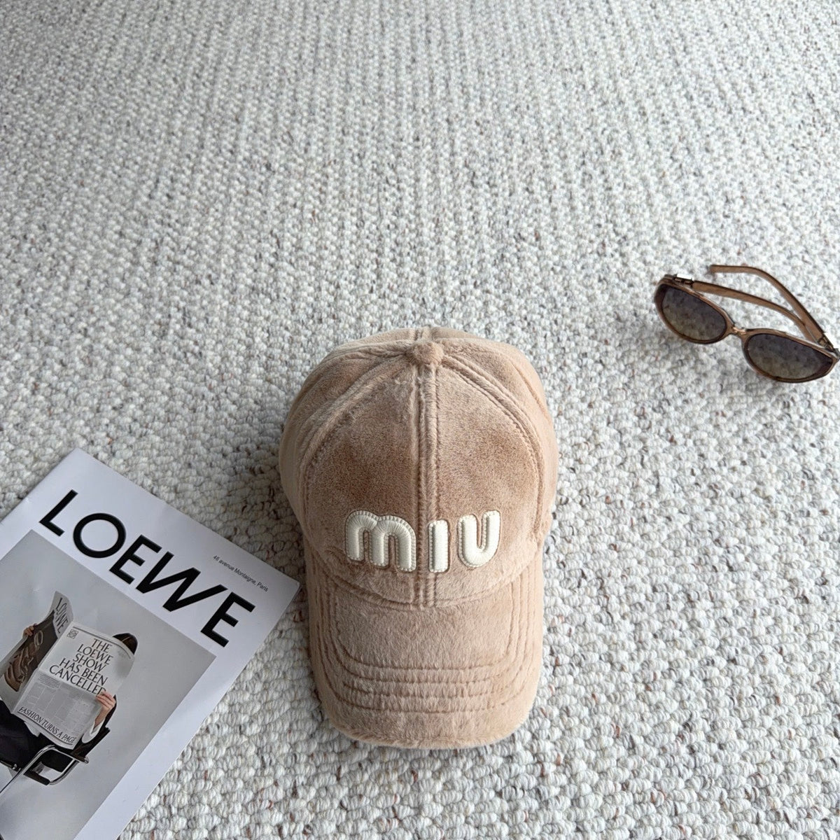 Miumiu Fleece Baseball Cap 515563