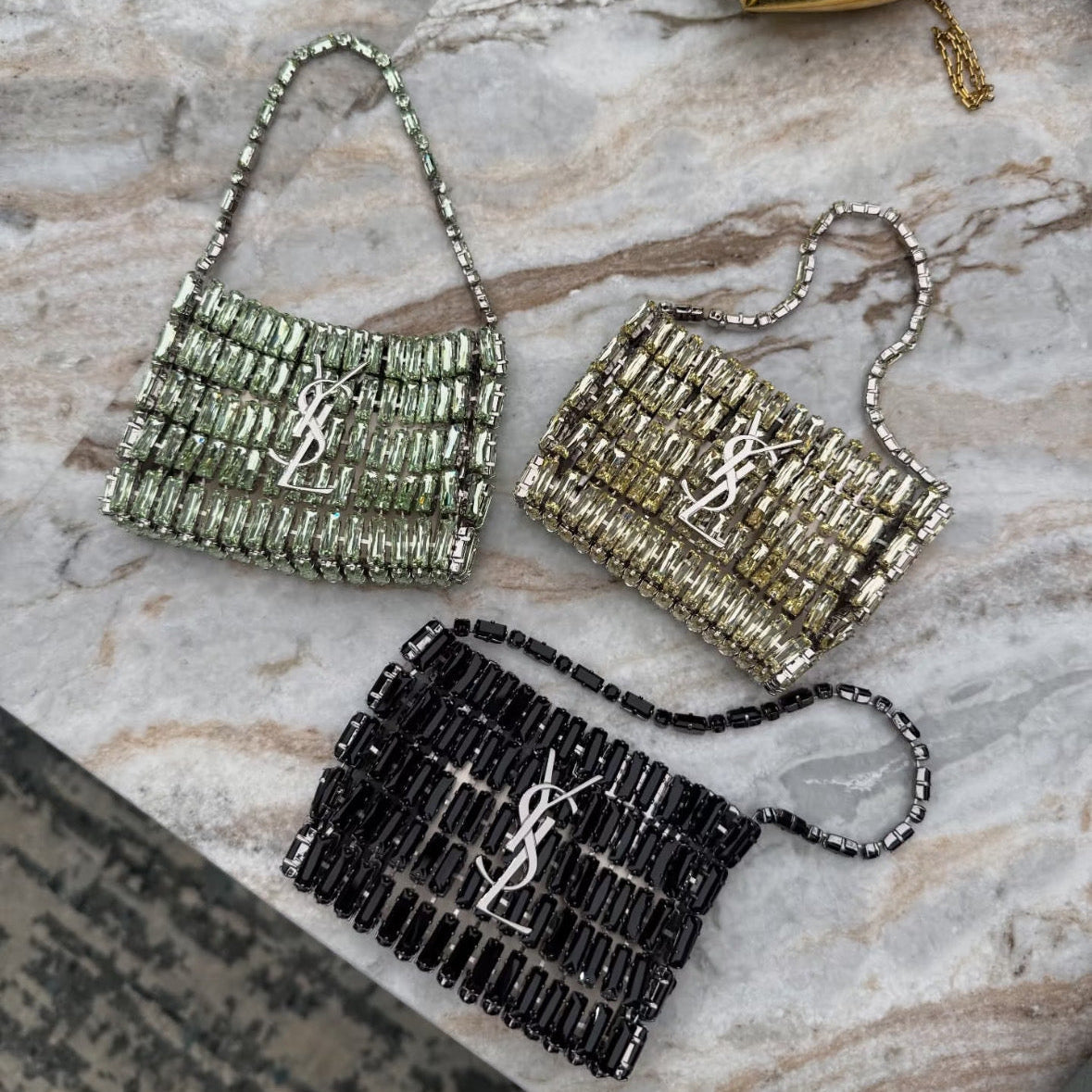 YSL 2026 Micro Evening Bag 11cm Crystals